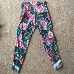 Tropical print yoga/ workout leggings